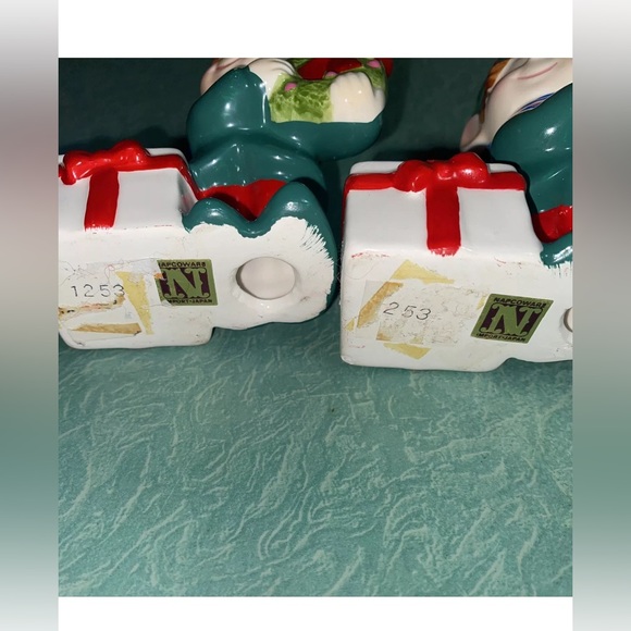 Vintage 60's MCM Napco Ceramic Christmas Elf Candle Holders Decor 1253 Japan - Picture 8 of 8